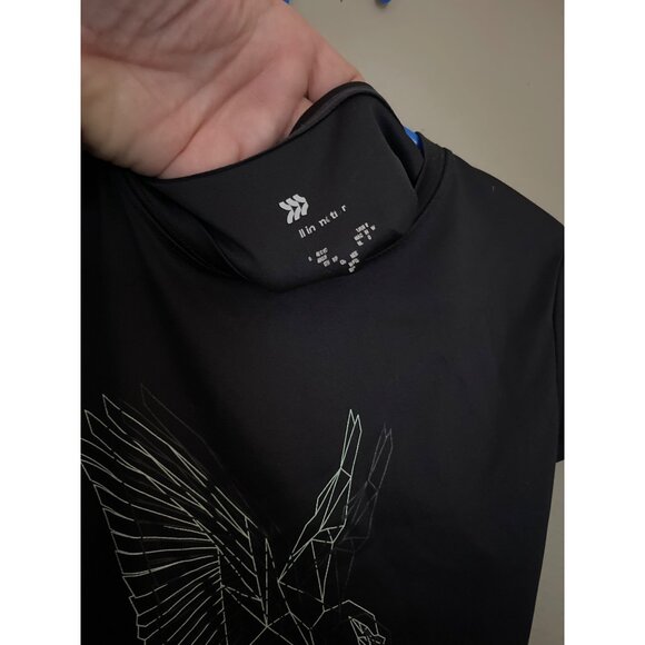 All in Motion Target Girls Black Graphic T-Shirt Geometric Eagle Design Size M - Picture 4 of 5